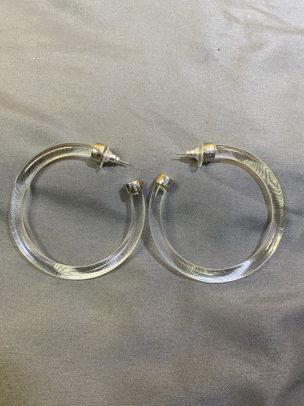 Clear Hoop Earrings - Y2K Fashion - Clear See Through